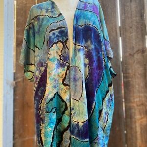 Multicolor Abstract Women's Kimono Jacket